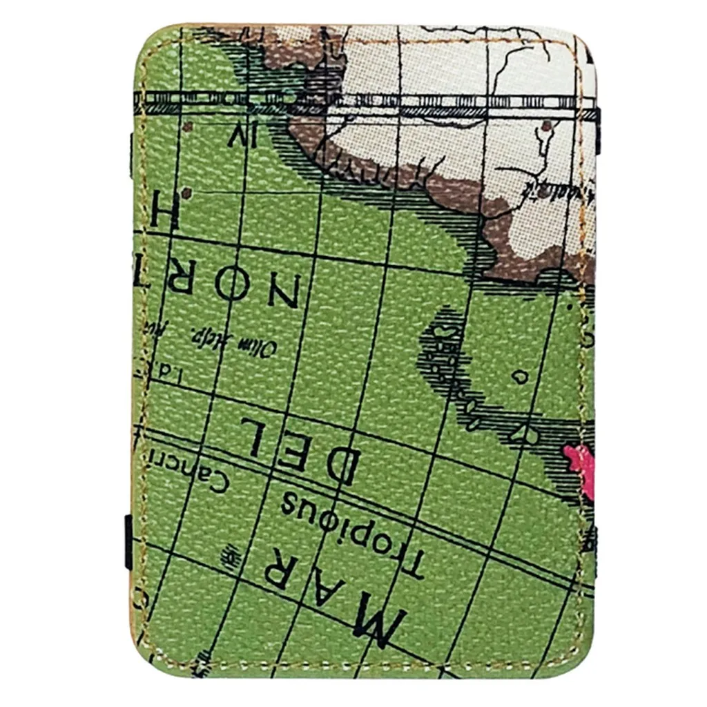 Кошелек из искусственной кожи с картинкой карты, мини-квадратный кошелек для монет с молнией, держатели для карт, элегантный дизайн, сумочки-клатч #BB.