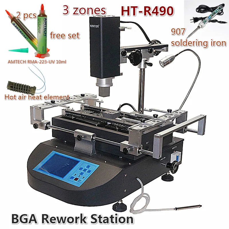 

Паяльная станция HONTON R490 BGA с горячим воздухом, паяльная сварочная машина с AMTECH, RMA-223-UV