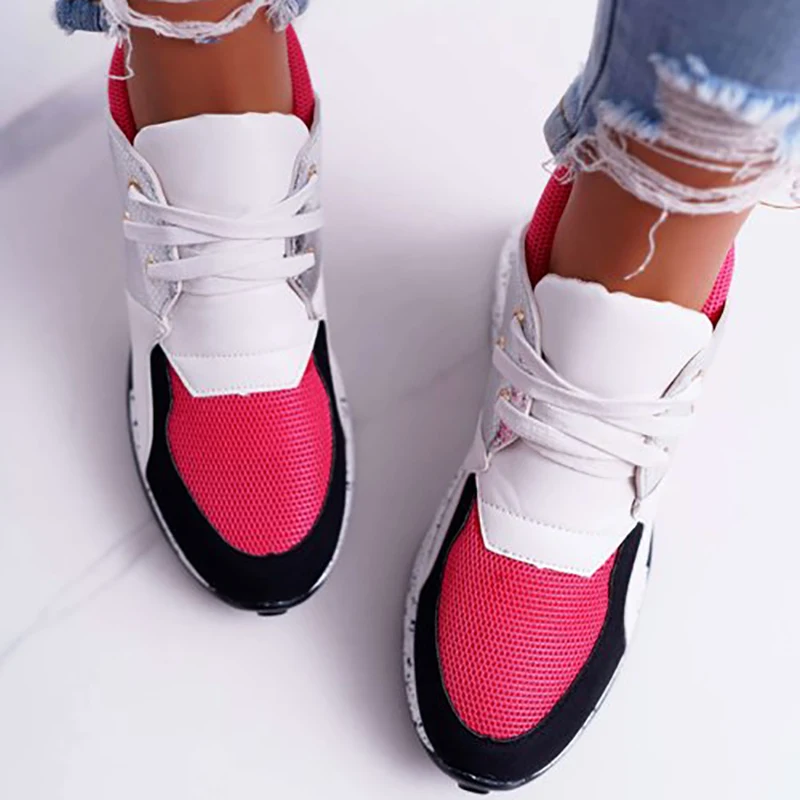 

2020 New Summer Hot Lady Shoes Women Sneakers Leopard Mesh Breath Women Running Female Shoes Outdoor Flat Platform Zapatos Mujer