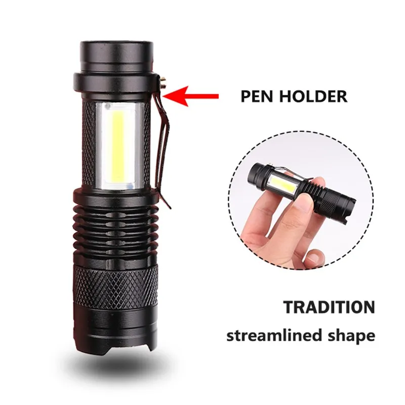 

Led Flashlight Built In Battery XPE Zoom Focus Torch Lamp Adjustable 2000 Lumens Penlight Waterproof for Outdoor Mini Torches