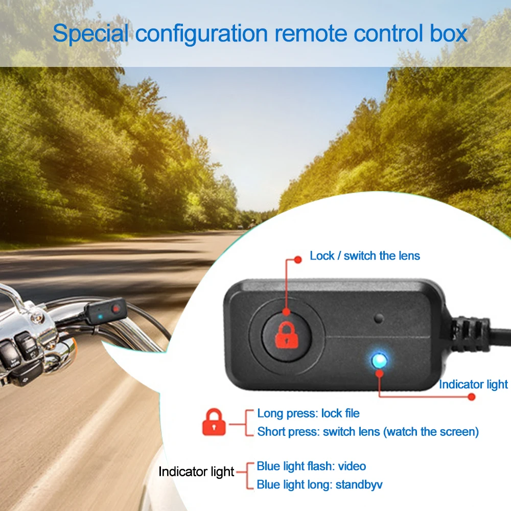 Vikewe 2,7 дюймов 1080P DV188 видеорегистратор для мотоцикла с двойным водонепроницаемым объективом камера для занятий спортом на мотоцикле видеорегистратор ночного видения