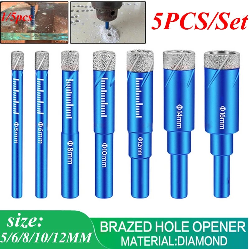 

Diamond Coated Drill Bit 6/8/10/12/14/16mm Granite Marble Ceramic Tile Glass Hole Saw Marble Cutter Drilling Bit Power Tool