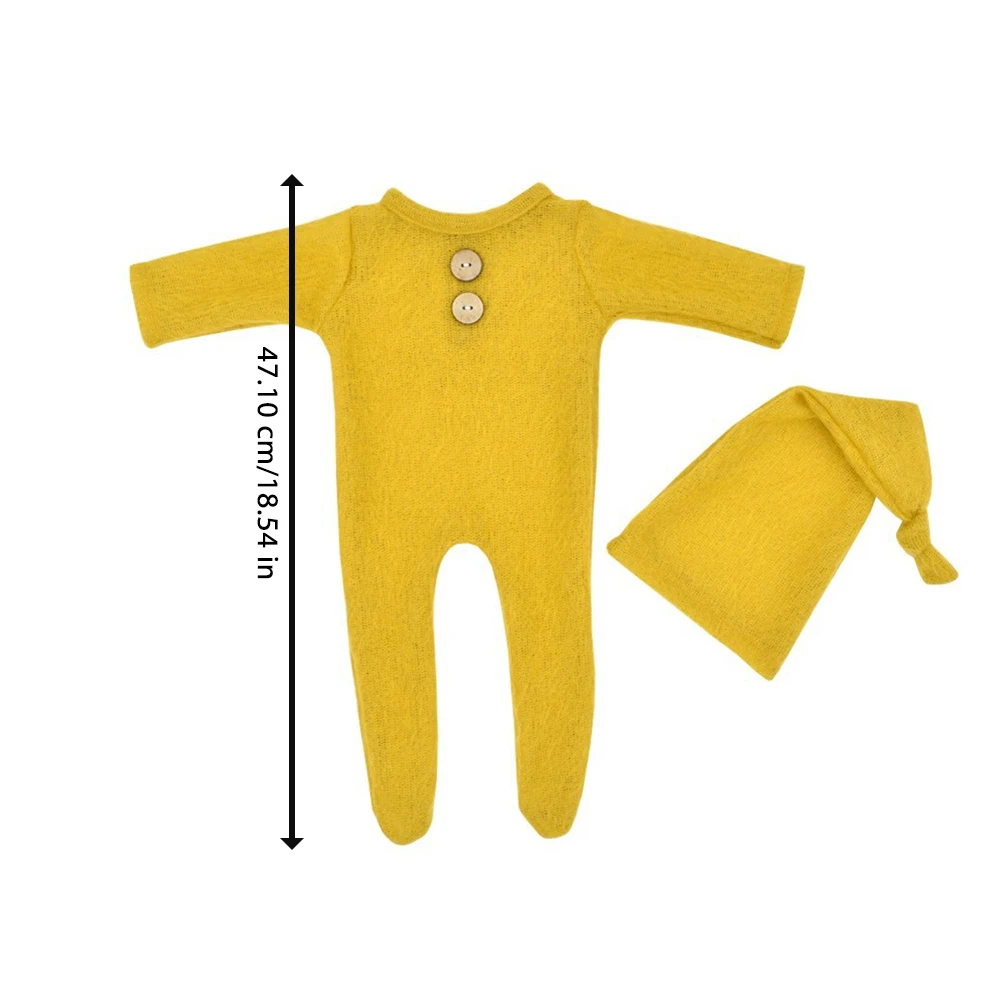 

Newborn Children'S Jumpsuit Boys And Girls Clothes Knitted Jumpsuit Long Tail Cap Two-Piece Photography Clothing Hot Sale 2021