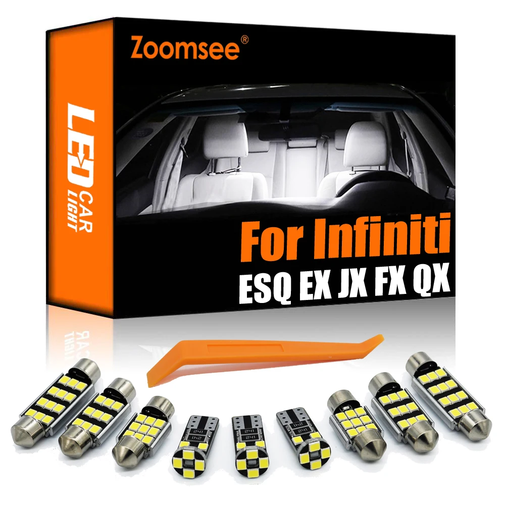 

Zoomsee Interior LED For Infiniti QX30 QX50 QX60 QX4 QX70 QX56 QX80 ESQ EX35 JX35 FX35 FX45 FX37 Canbus Vehicle Bulb Light Kit