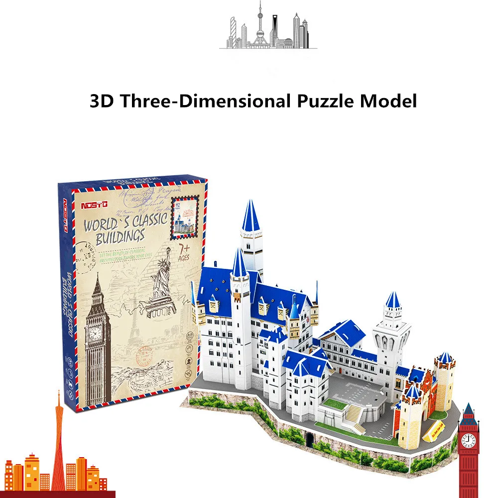 3D пазлы с изображением лебедей форта бумажная модель украшение для гостиной и