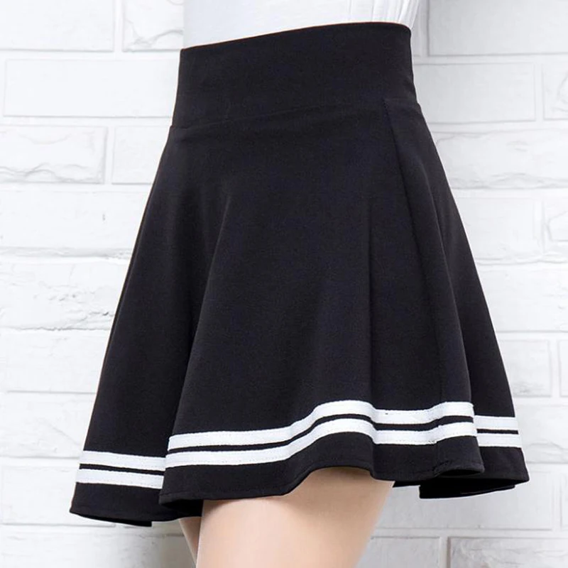 

Юбка женская плиссированная трапециевидная с высокой талией, Милая Мини-юбка в Корейском стиле для танцев и девушек, с поясом на резинке