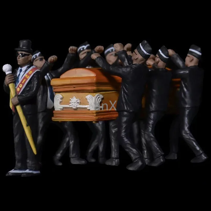 8 шт. в комплекте Горячая Мода Черные нести гроб сборная фигурка 6 см черные из ПВХ