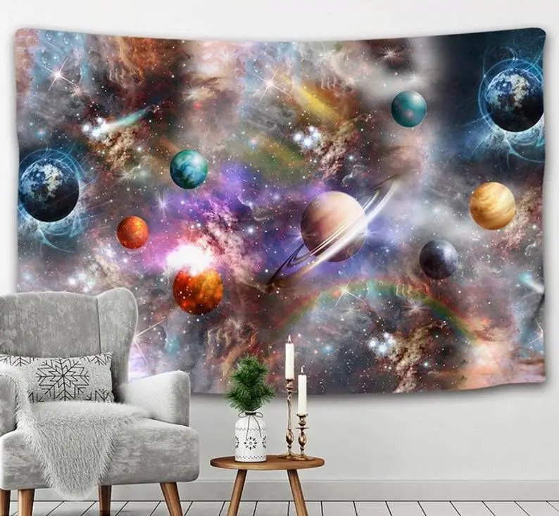 

Planets Solar System Tapestry Galaxy Universe Outer Space Wall Decor