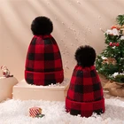 Зимняя вязаная шапка для родителей и детей, в стиле флуоресцентного искусственного меха, 2 шт., теплая шапка, облегающие шапки для детей и мам, подарки, 2021