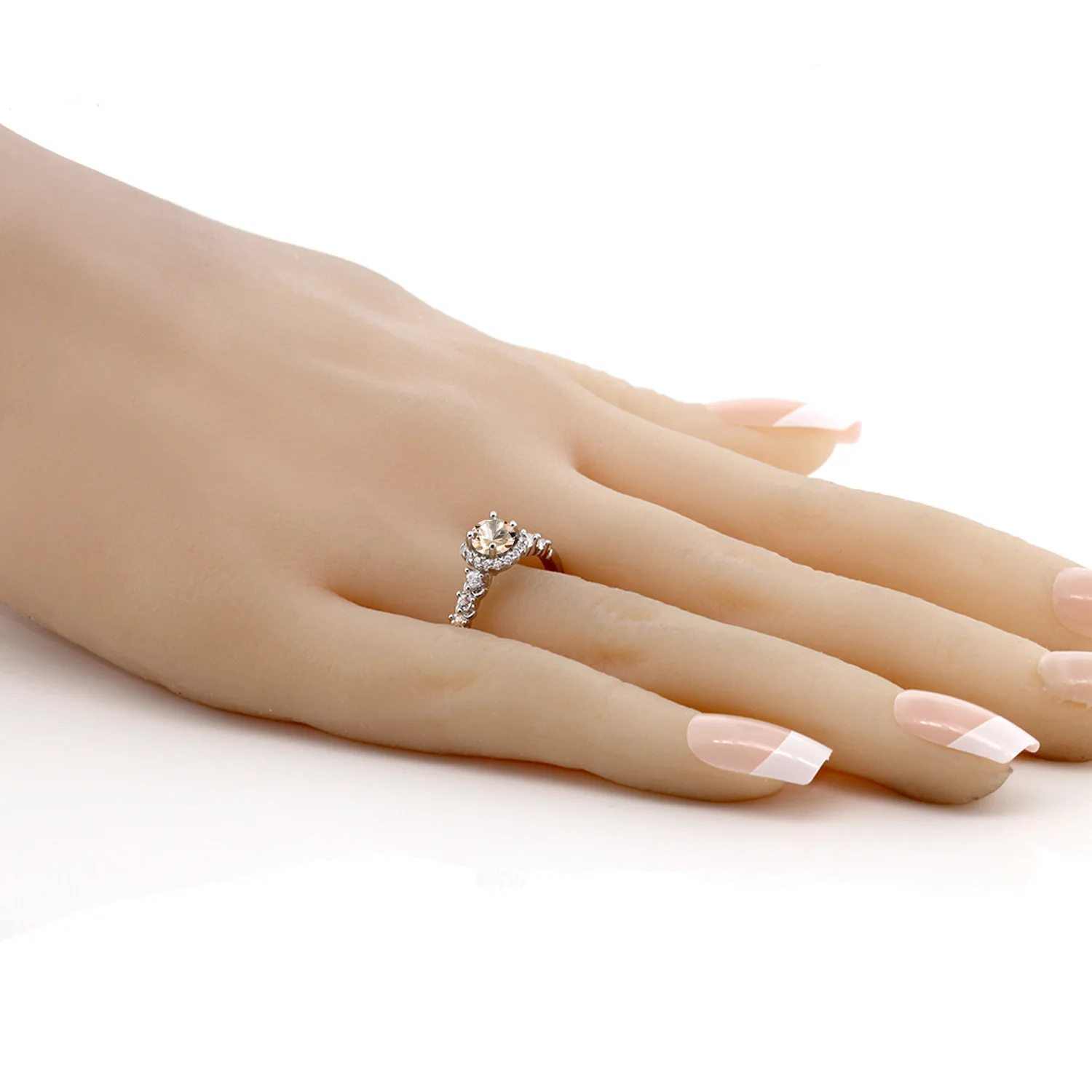 GemStoneKing 0 82 Ct КРУГЛЫЙ натуральный персиковый морганит создан сапфир 925