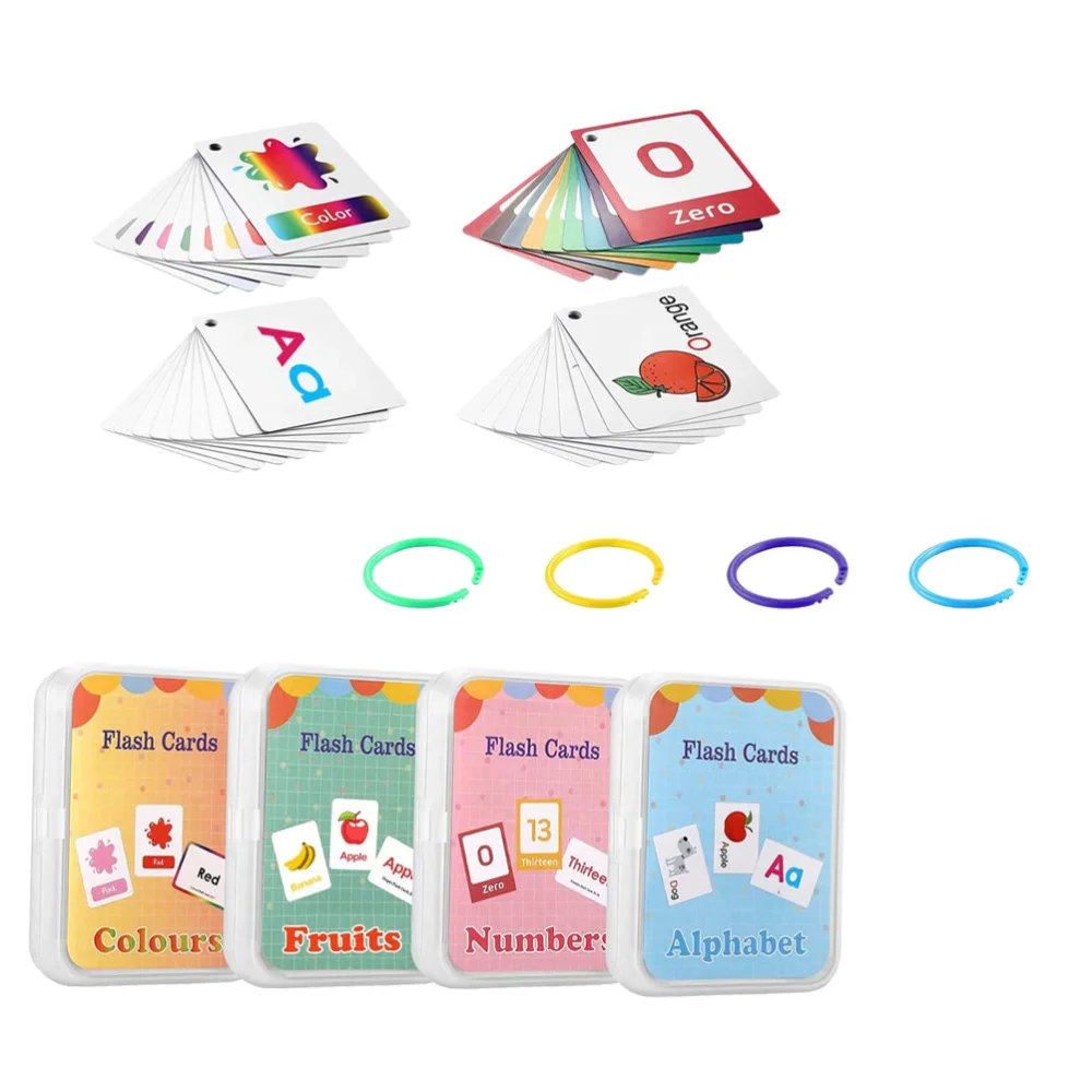 

4PCS Fruit Color Flash Cards Multi-functional Flash Cards Premium Flash Cards
