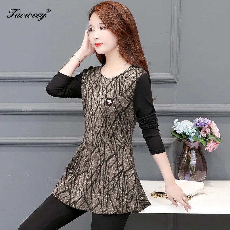 

2019 Autumn Winter style o-neck Plus Size 5XL patchwork elegant Women Korean shirt long sleeve blouses floral blusas