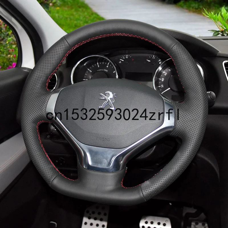

DIY Sew Customized Steering Wheel Cover For Peugeot 308 408 307 508 207 206 Car Accessories