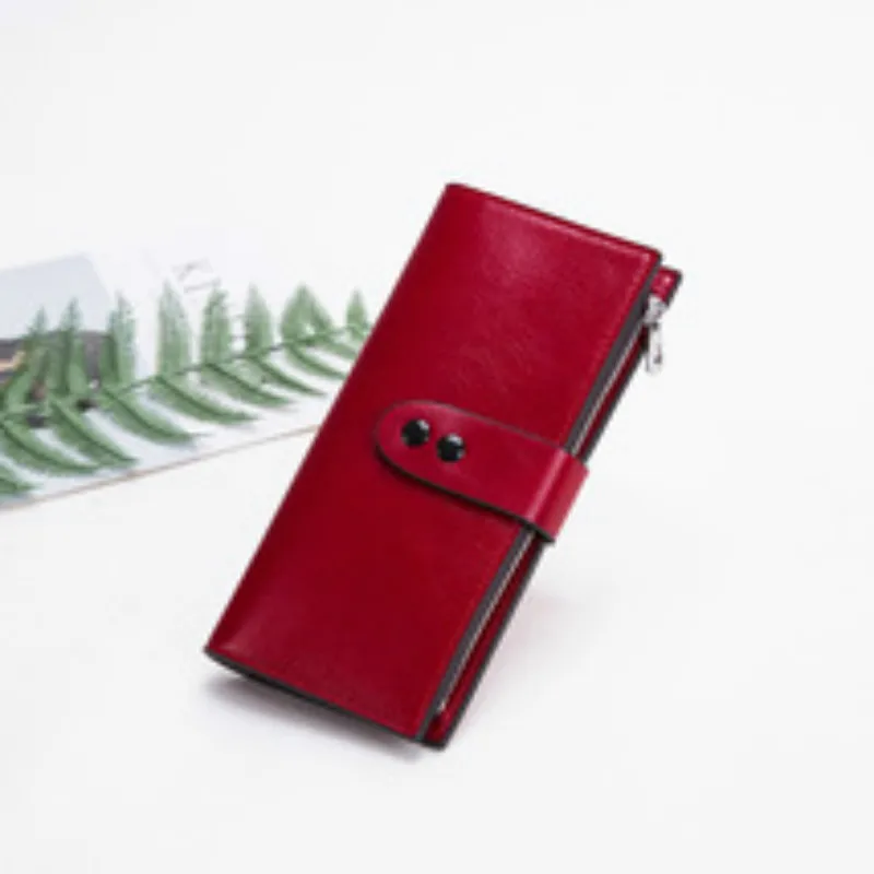 

2020 New Korean Version Women's Handbag with Double Buckle and Personalized Candy Color Fashion Long Purse with Large Capacity