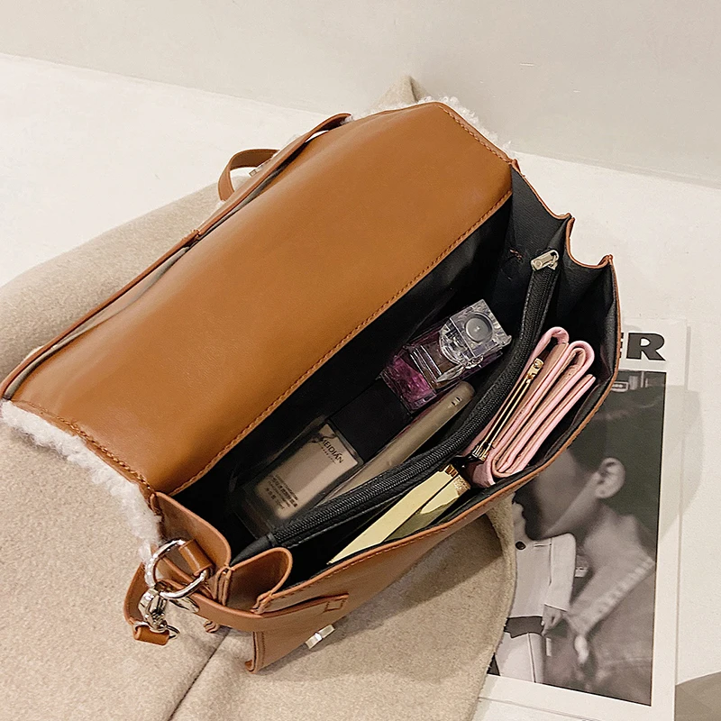 

Vintage Black PU Leather Crossbody Bags For Women 2021 Winter Fashion Handbags Brand Designer Lady Shoulder Bag Luxury Hand Bag
