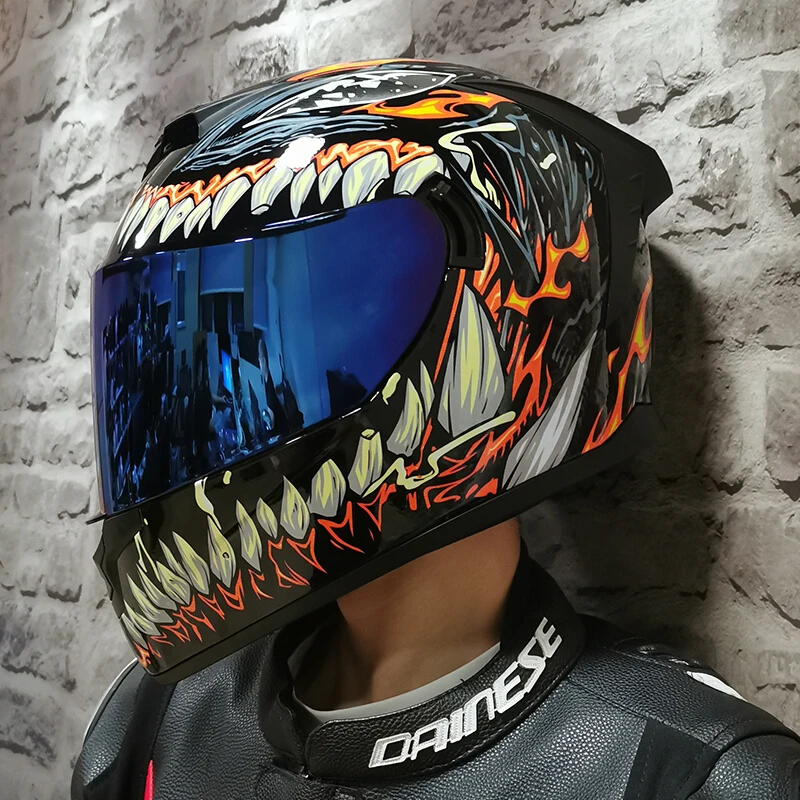 Мотоциклетный шлем на все лицо с двойными линзами противотуманный мотоциклетный