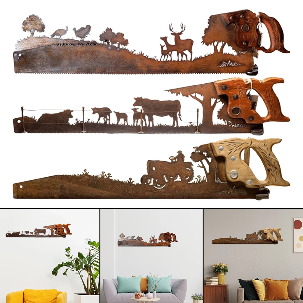 

Crosscut Saw Wall Art Hanging Cut Pendant Ornament Garden Decoration