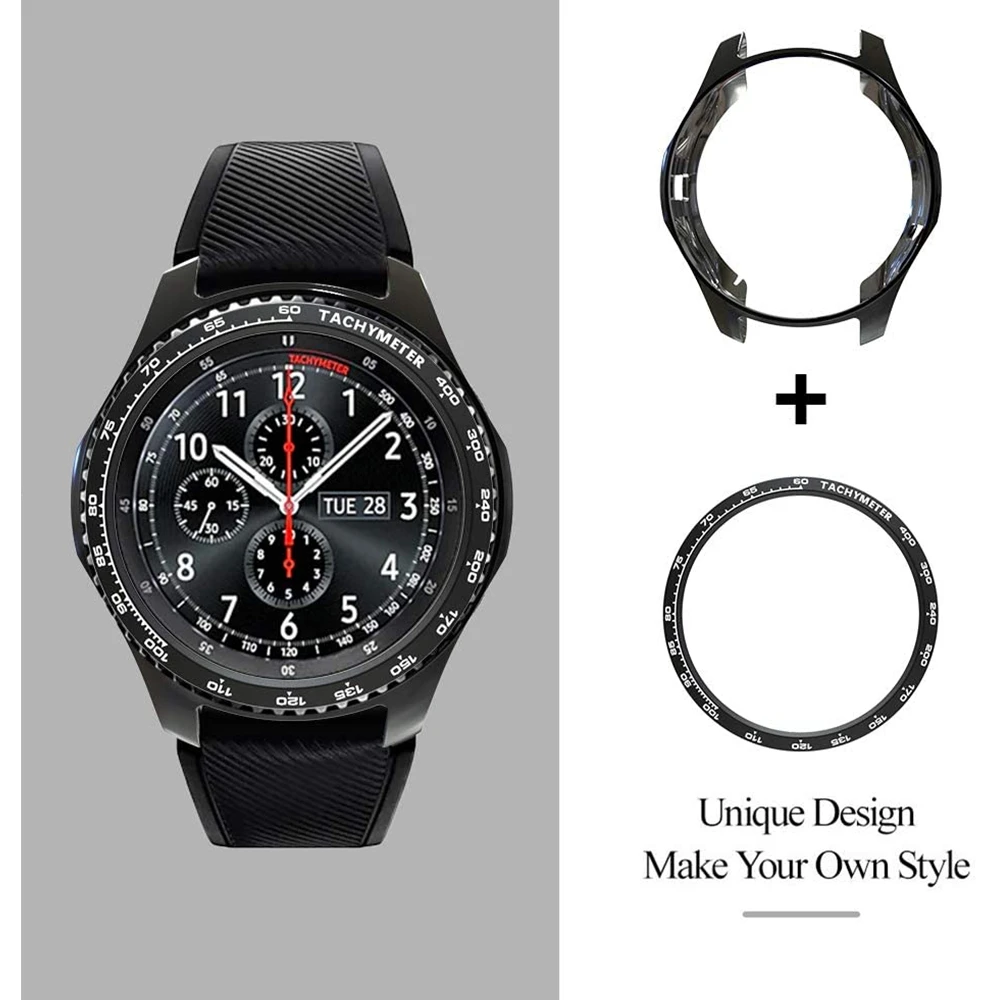 

Gear S3 Frontier Bezel Ring + case for Samsung Galaxy watch 42mm 46mm huawei watch gt 2 46mm Cover Protector Bezel Loop + Case