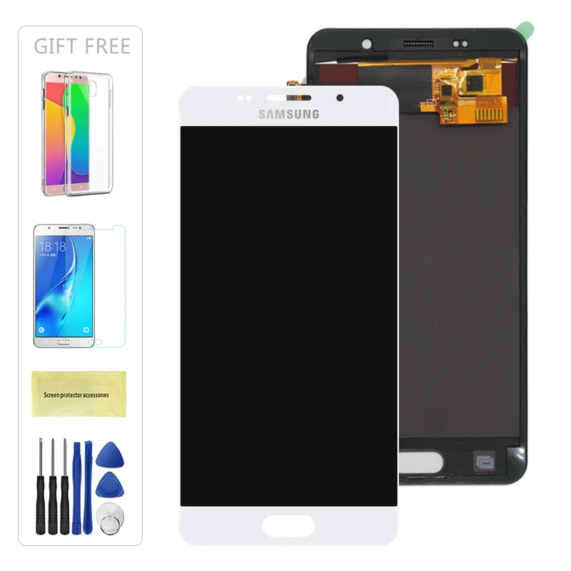 5,2 ''lcd для samsung A5 lcd дисплей A510 A510F A510M SM-A510F сенсорный экран дигитайзер lcd для samsung A5 A510 черный/белый - Цвет: White Adjust