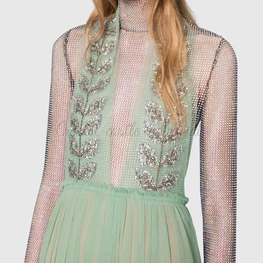 Кристальный замок большой размер 2 ярда бриллиантовая сетка белые AB Камни