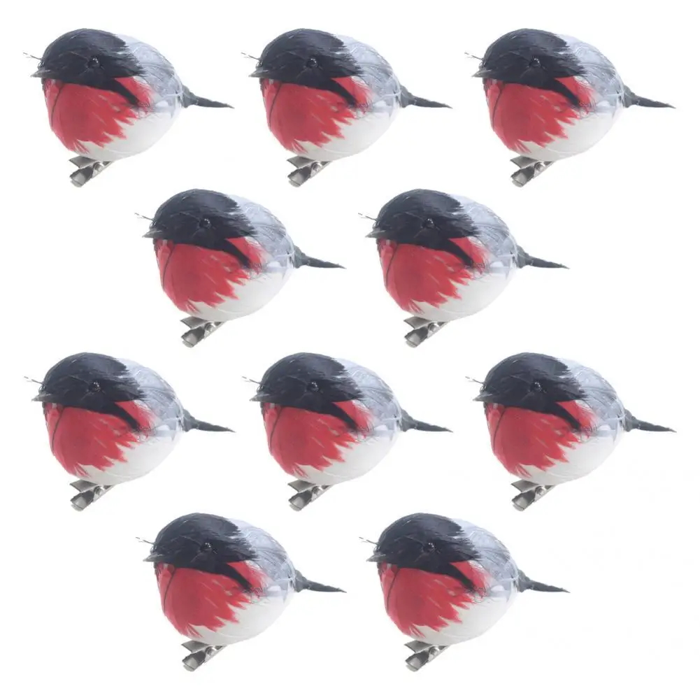 

10 шт. Красивая Искусственная птица, прочные легкие украшения для рождественской елки, мини милые птицы для балкона, миниатюрные птицы
