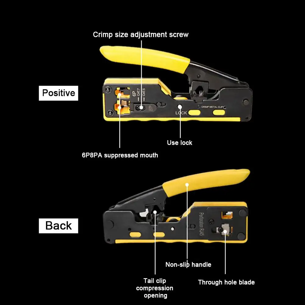

Crimp Metal Clip Rj45 Tool Network Crimper Crimping Tools For Cat7 Cat6 Cat5E Cat5 Stp Plugs Rj45 Connector Cables