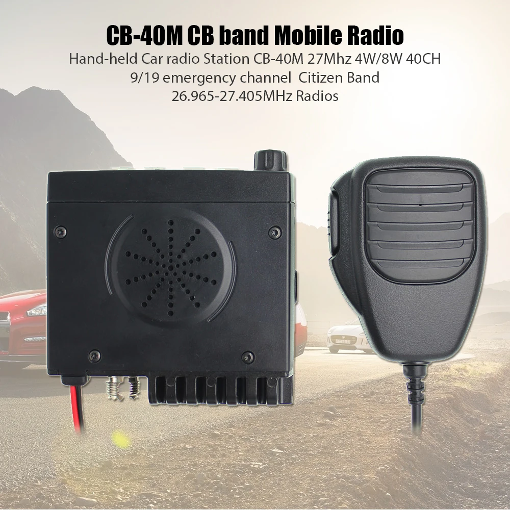 AM/FM мини Mobie CB радио 8 Вт 26 МГц 27 10 метров Любительское мобильное ANYSECU CB-40M Citizen Band