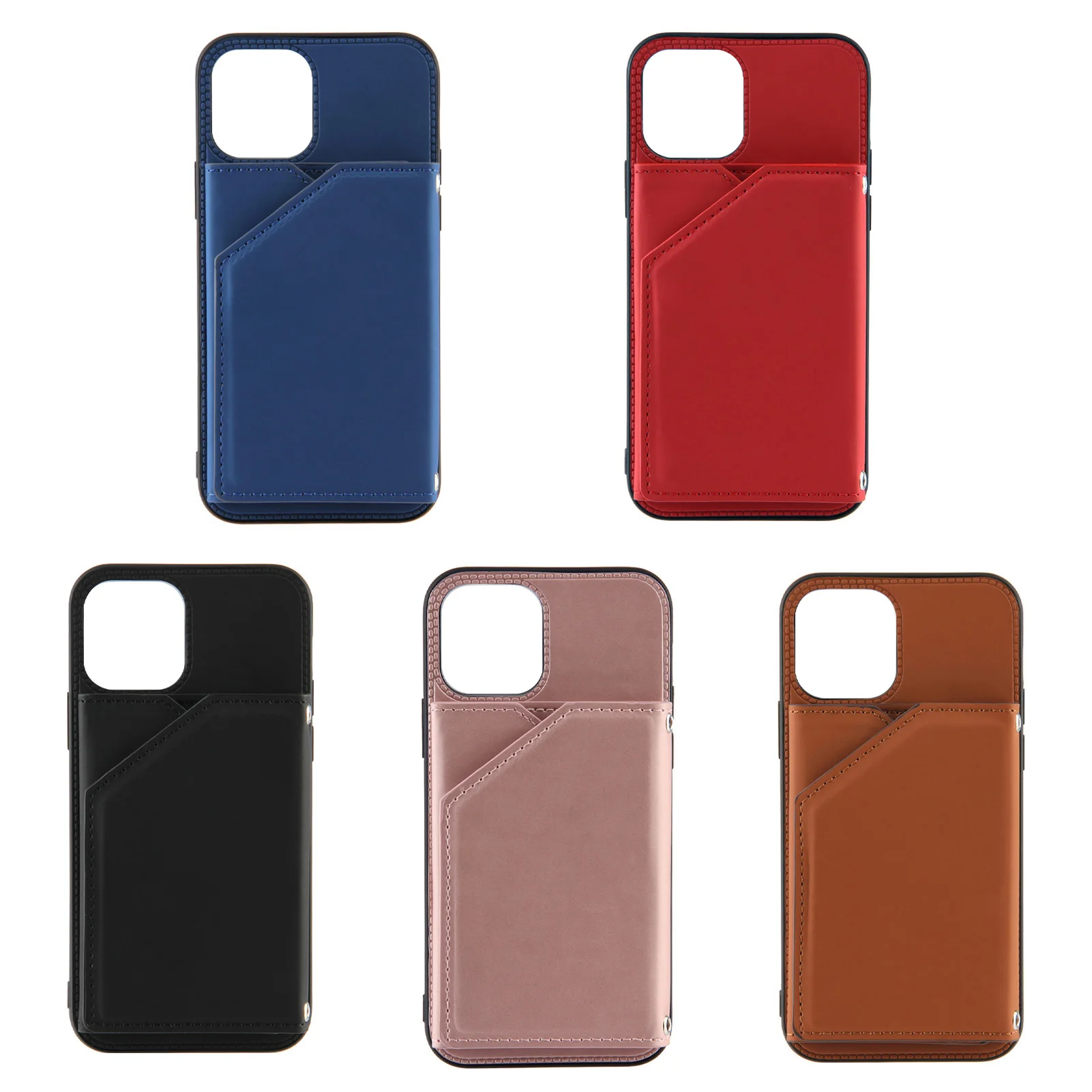 

Fashion Card Packet Skin feel Cover For iPhone 11 12 13 Pro Max X XS XR 7 8 Plus SE 2020 Phone Back Case Bag Shockproof Shell