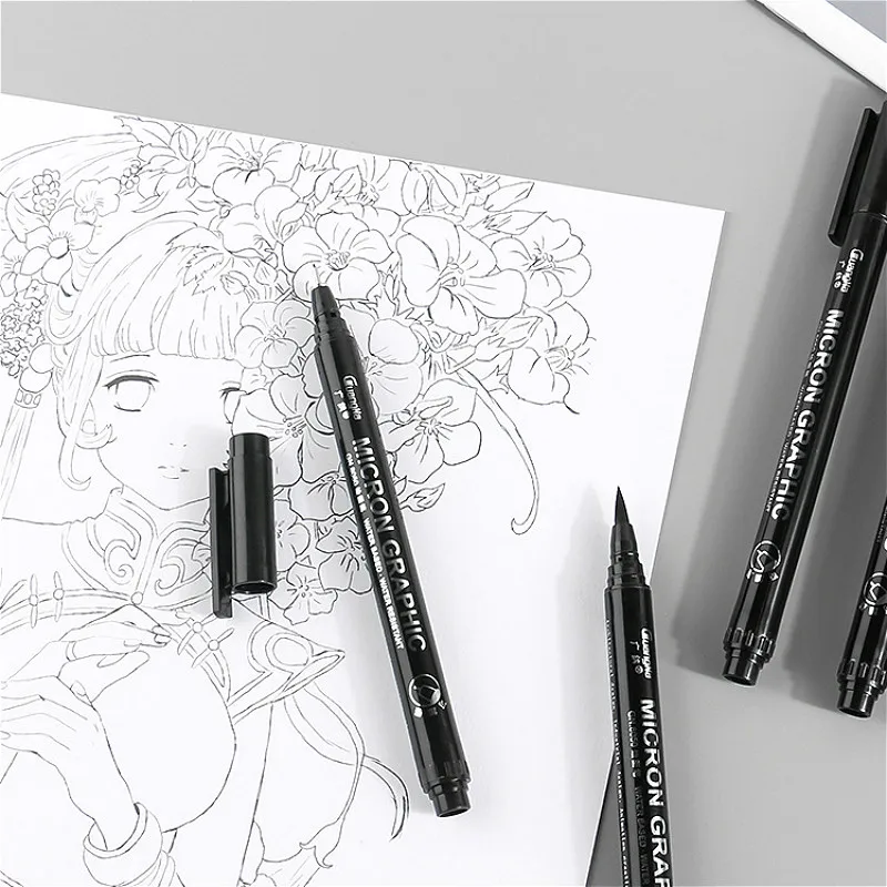 

Art Sketch Comics Paint Brush Marker Pen Pigment Liner Water Based For Drawing Handwriting School Office Stationery
