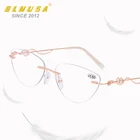 Ульсветильник женские компьютерные очки BLMUSA с защитой от сисветильник, без оправы, прогрессивные многофокальные очки для чтения, женские очки