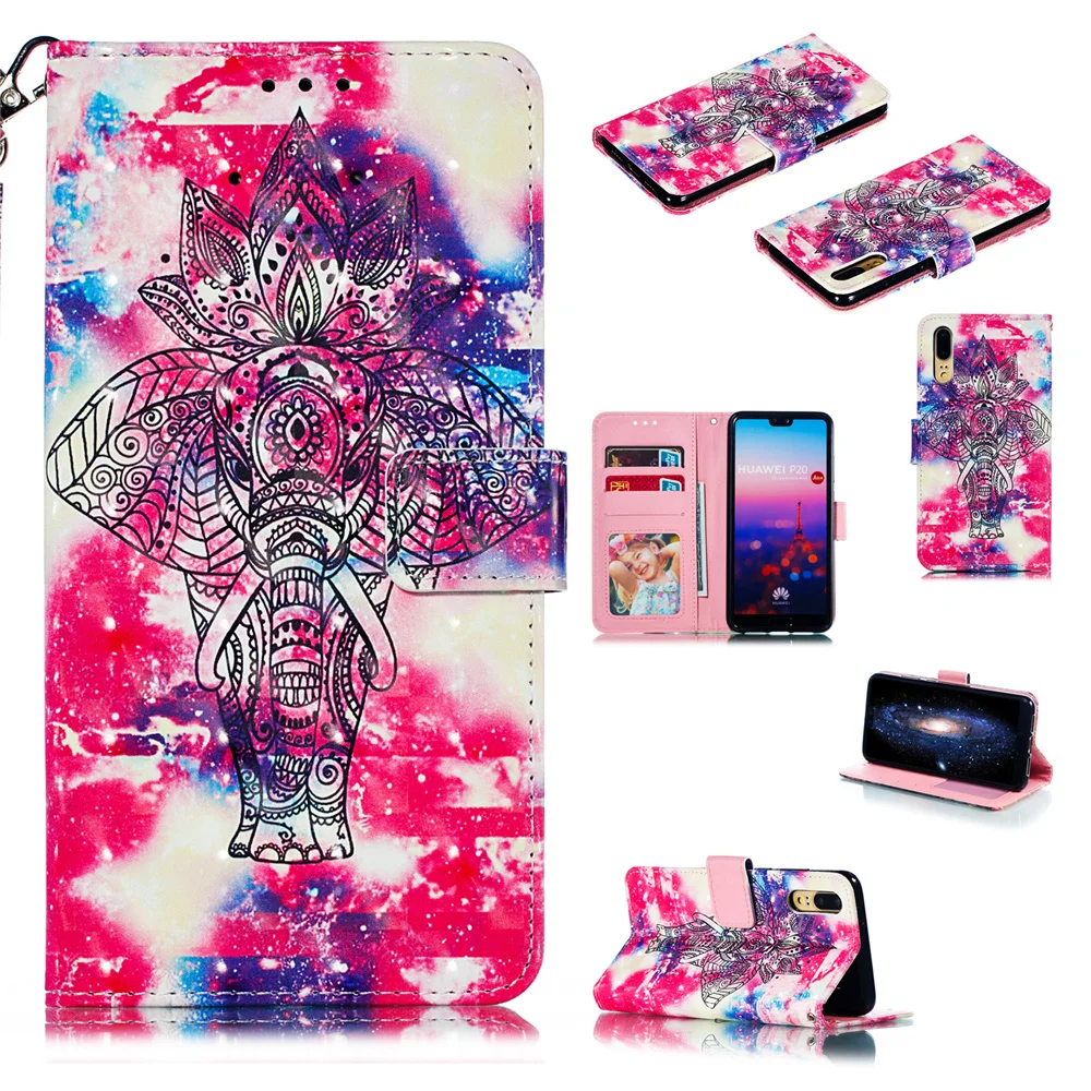 Чехол с рисунком для huawei P20 Lite, чехол P30 mate 20 10 Lite, чехол-книжка mate 20 X Pro, чехол с откидной крышкой и подставкой, чехол Huewai Huawai - Цвет: Серебристый