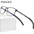 FONEX Мужские квадратные очки для близорукости, из сплава, оправа для очков по рецепту, новинка 2020, корейские Металлические очки без винтов, 998