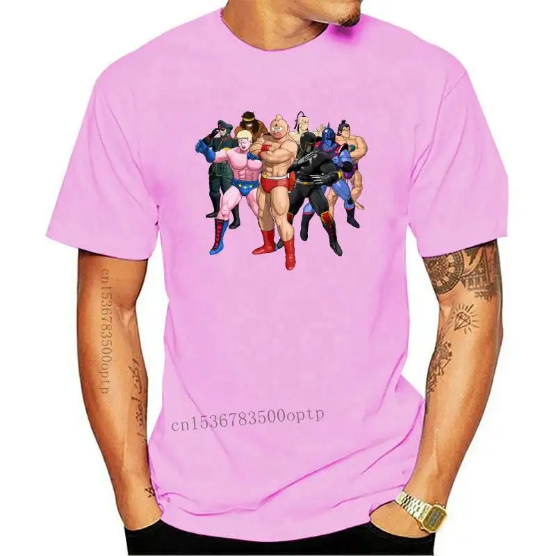 

Kinnikuman Robin Mask Terryman Ramenman Warsman Brocken Jr. Black T-Shirt Round Necktee Shirt