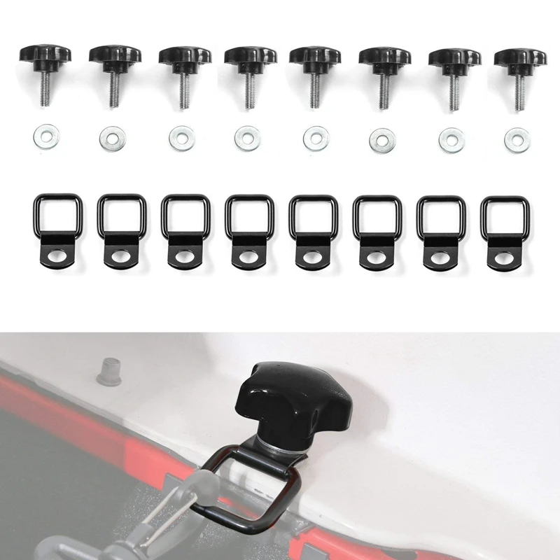 8 Hardtop быстрое удаление болтов барашковые винты и 8 D кольцевые стяжки якоря для Jeep Wrangler YJ JK JKU JL JLU Rubicon X Unlimited