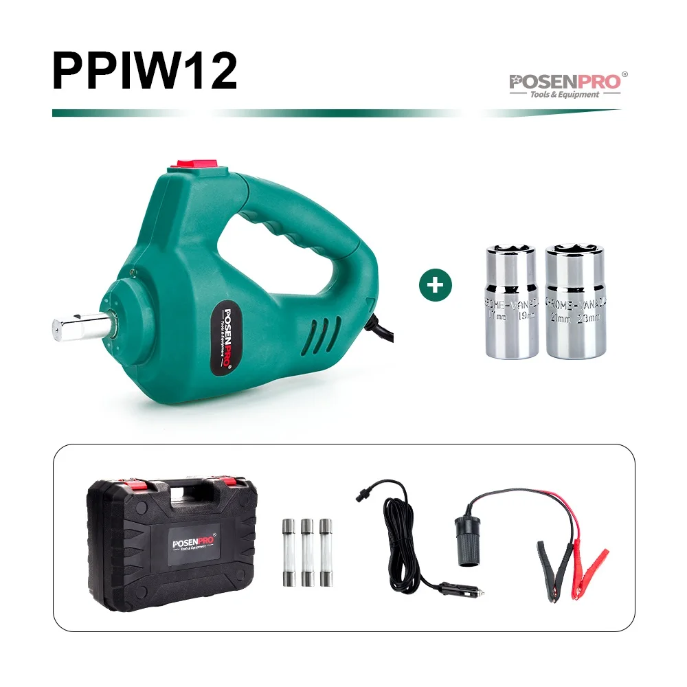 GREEN BMC CASE POSENPRO Электрический ударный гайковерт 1/2 дюйма 350N. M 12 V ремонт автомобиля ударный водительский ключ пистолет комплект Авто Шинный инструмент - Цвет: GREEN BMC CASE