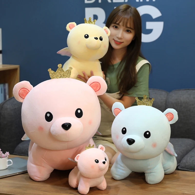 Игрушка плюшевая в виде короны милая кукла ангела медведя подставка с короной