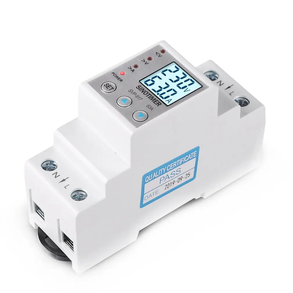 SINOTIMER 63A 80A Din-рейка регулируемое защитное устройство от перенапряжения защита