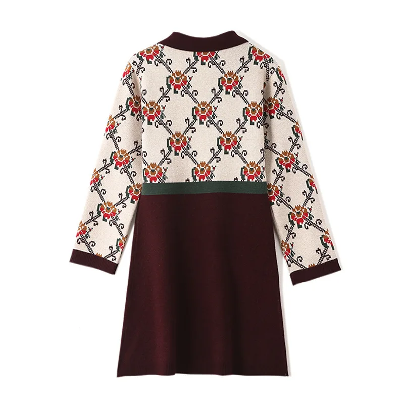 Женское платье-свитер Camellia вязаное платье из жаккардовой ткани с узором в клетку