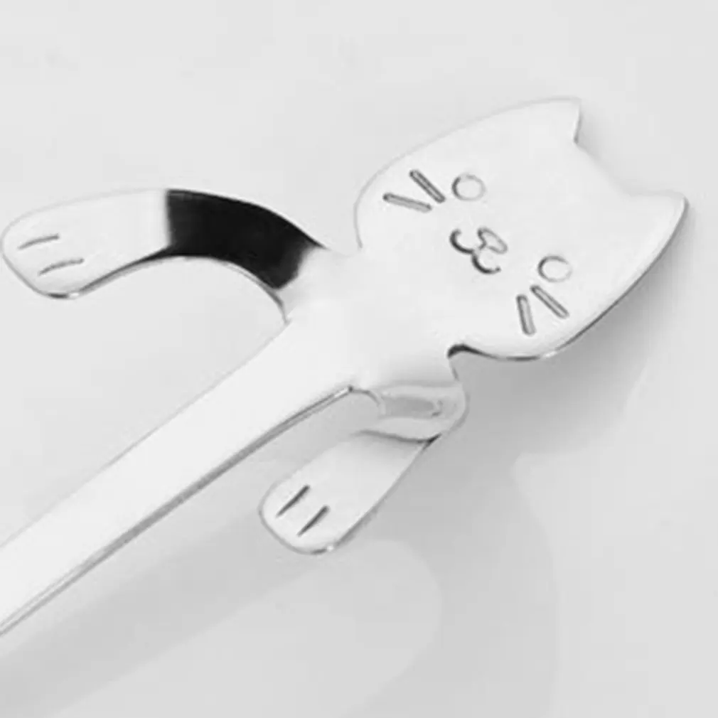 Практичная ложка для смешивания молока и кофе в форме кошки животного из