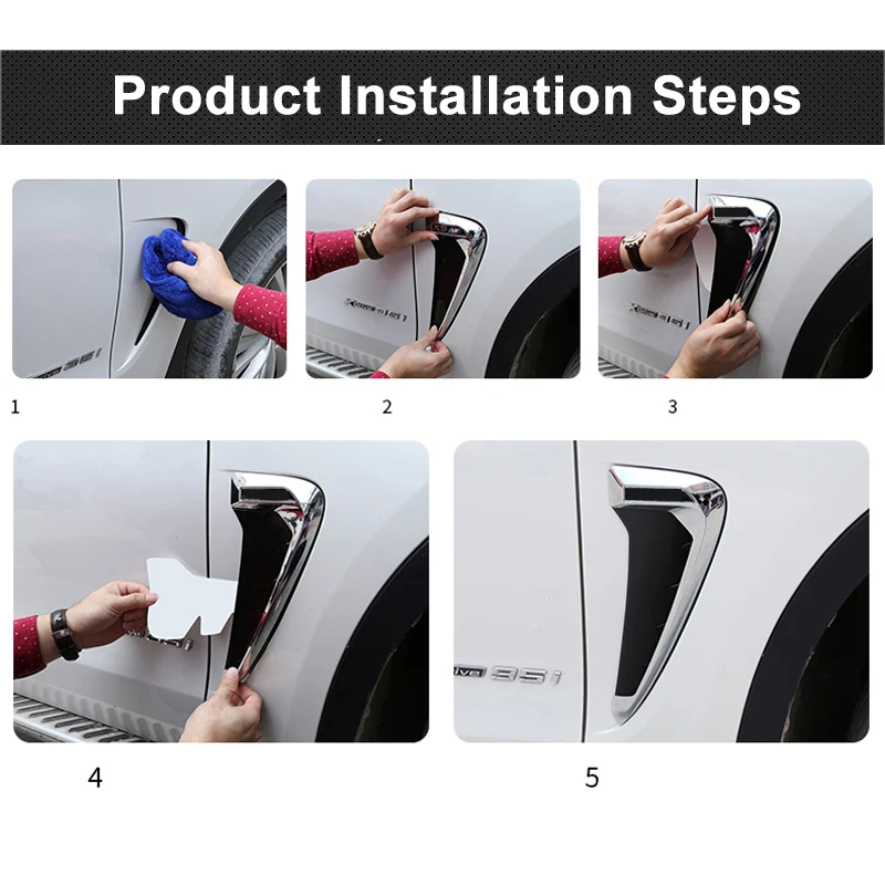 Пара XDrive эмблема автомобиля вентиляционное отверстие Air Shark Gills покрытие боковое