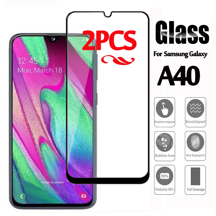 Защитный экран для Samsung Galaxy A40 M40 2 шт. защитное стекло на Sansung полноразмерное