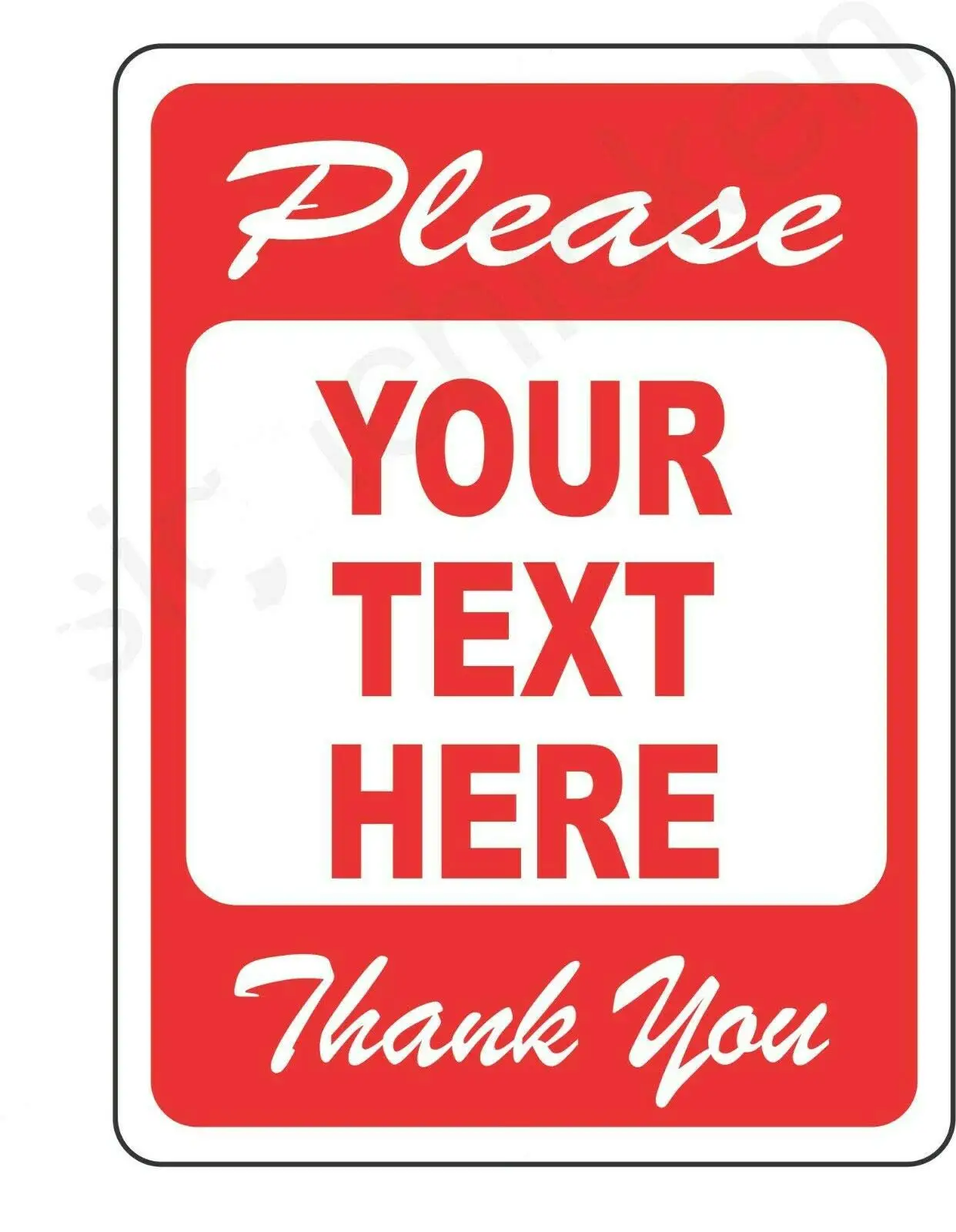 

Please, Custom Text in White Box Area- Notice Signage/Aluminum Sign, Any Text Retro Wall Home Bar Pub Vintage Cafe Decor, 8x12 I