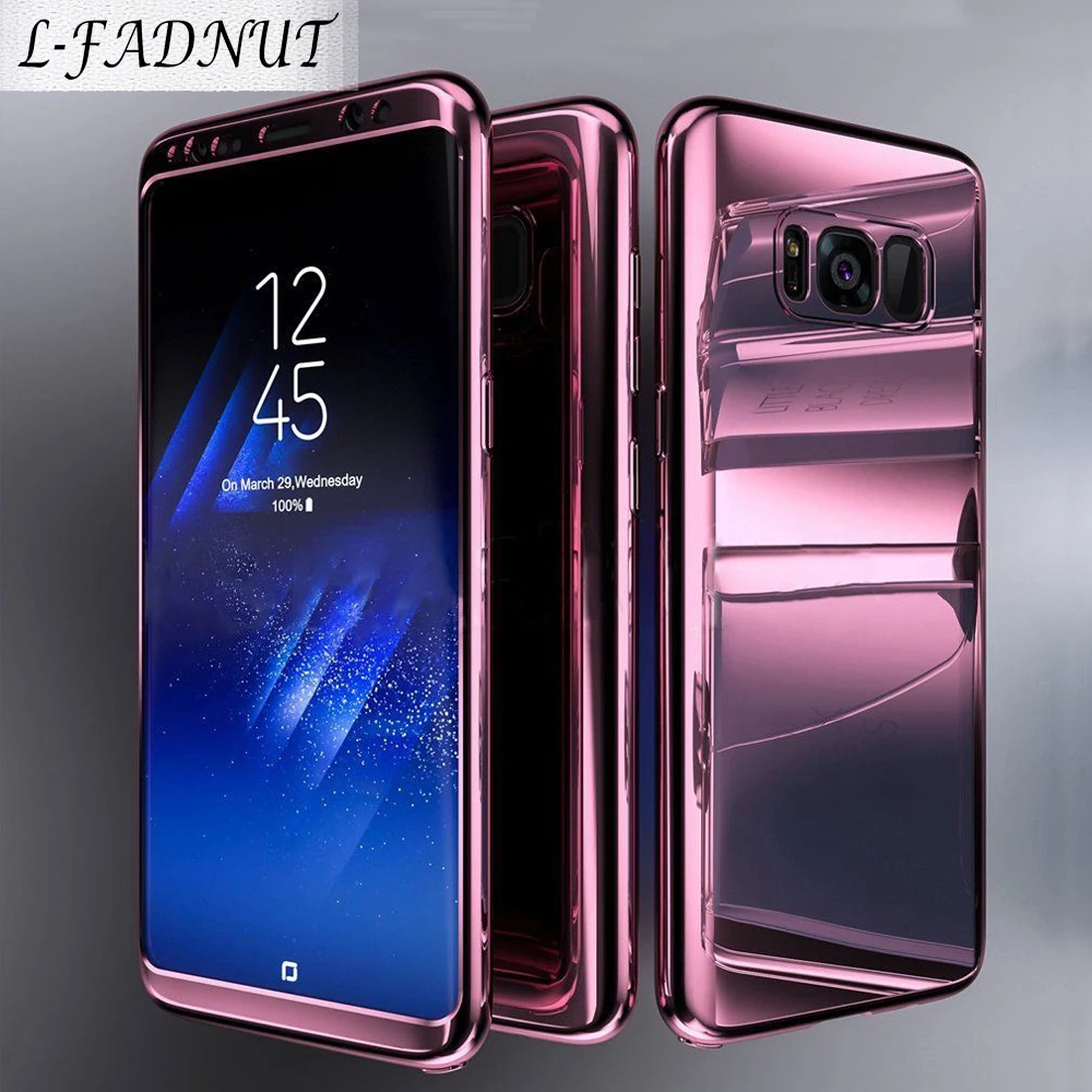 Чехол для Samsung Galaxy S10 S10E S9 S8 Plus блестящее зеркальное покрытие 360 Защита экрана S7 edge