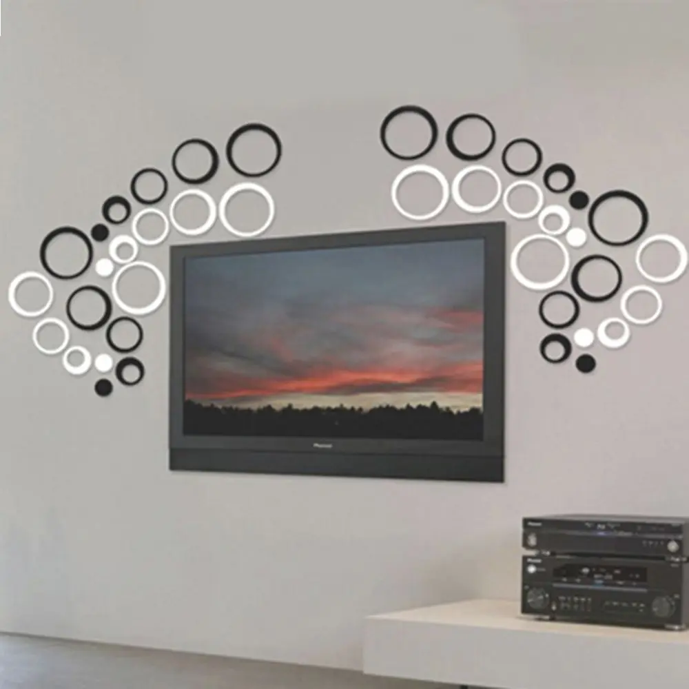 DIY круги наклейки на стену Детские Съемная декорация для спальной 3D искусство ТВ