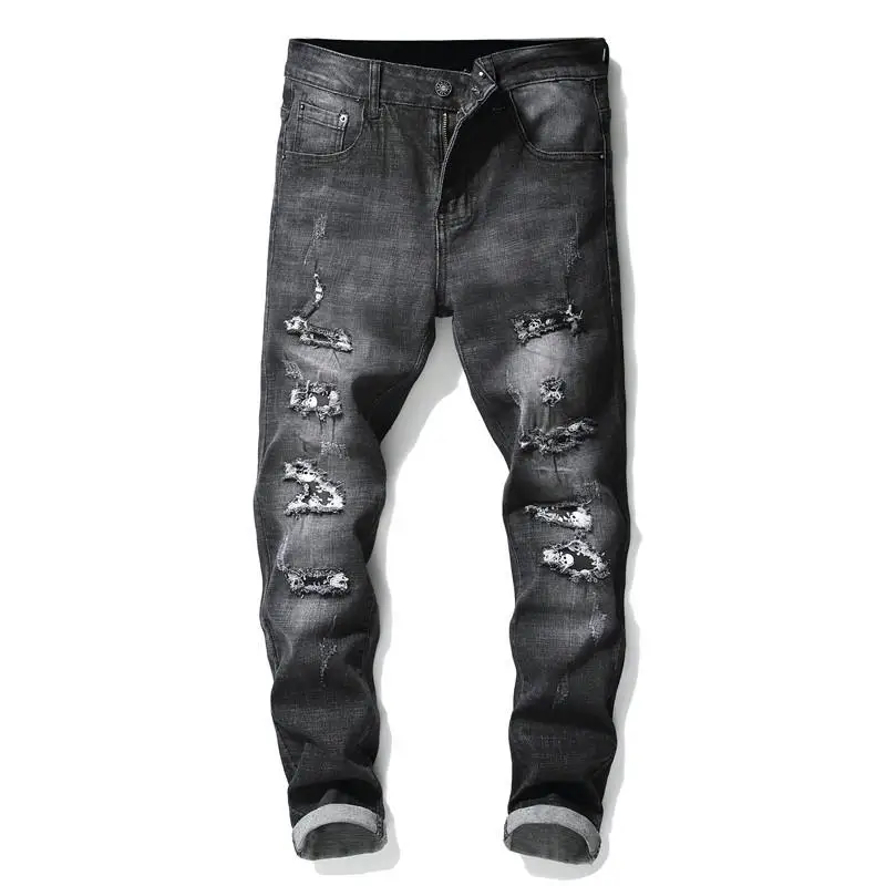 

Men's Fashion Trend Straight Denim Pants Trousers Slim Casual Jeans