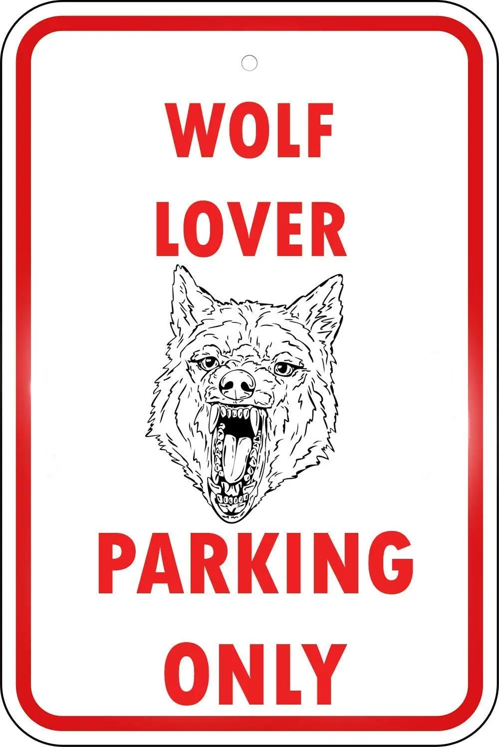 

WANLN Wolf 4 Parking Only Metal Tin Sign Home Garage Bar Supplies Lightweight and Interesting Outdoor Decoration 12 X 8 Inch