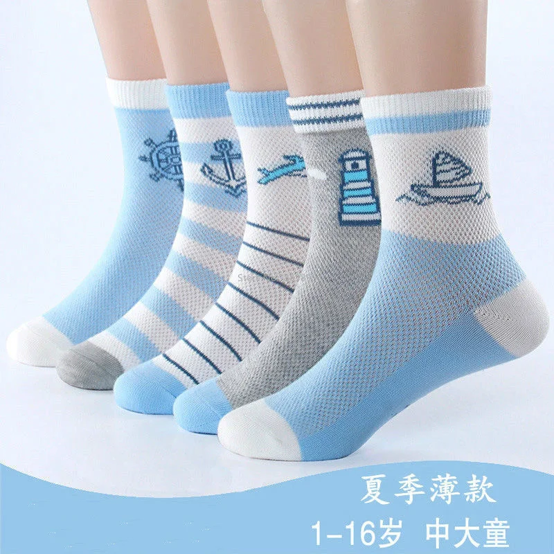 

3-15Y 5 Pairs Infant Baby Socks Cute Summer Breathable Mesh Sock Cotton Newborn Boys Girls Short Socks kids socks boys socks