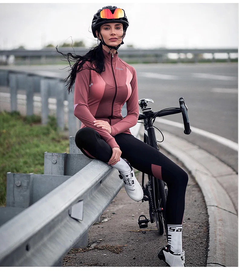 Santic женские велосипедные брюки осень зима термальный флис MTB дорожный велосипед брюки итальянский импортный мягкий велосипед длинные брюки одежда