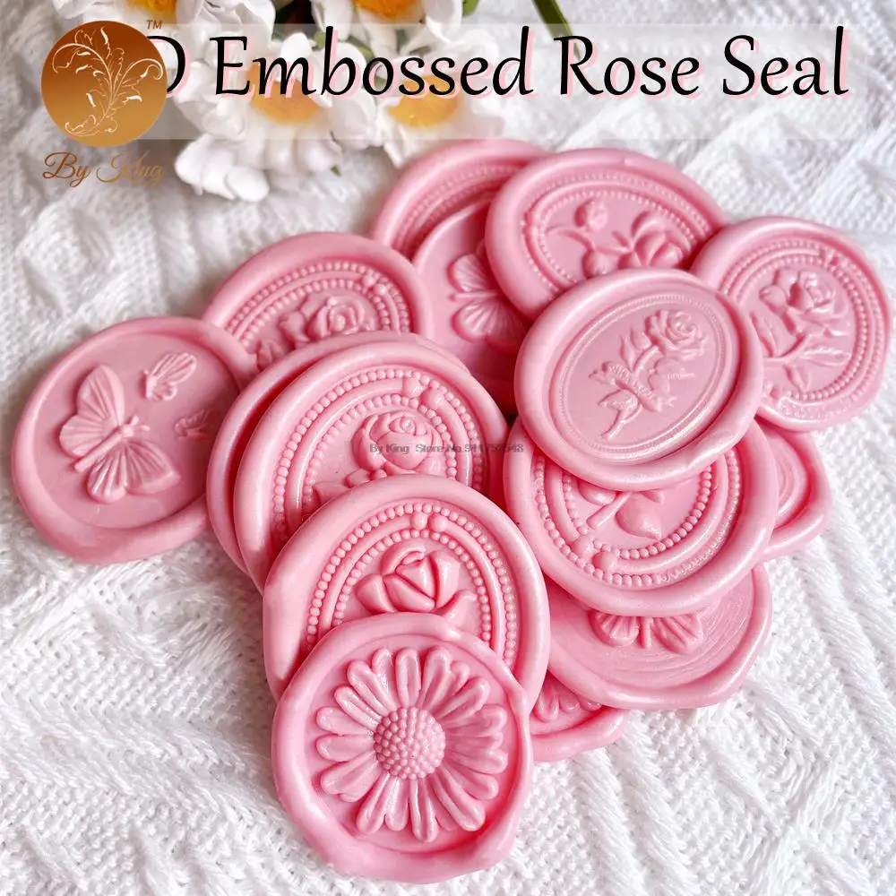 3D тиснение восковая печать штамп бабочка винтажная французская Роза муппис