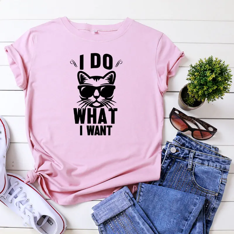 

Plus Size 5XL 2020 Summer Women Cotton T Shirts Cool Cat Printed Harajuku Female Tees Casual Short Sleeve Woman T-shirt Top